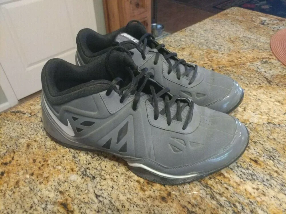 Nike Air Ring Leader Low 2 Basketball Shoes 637805-006 Size 11 Gray Sneakers